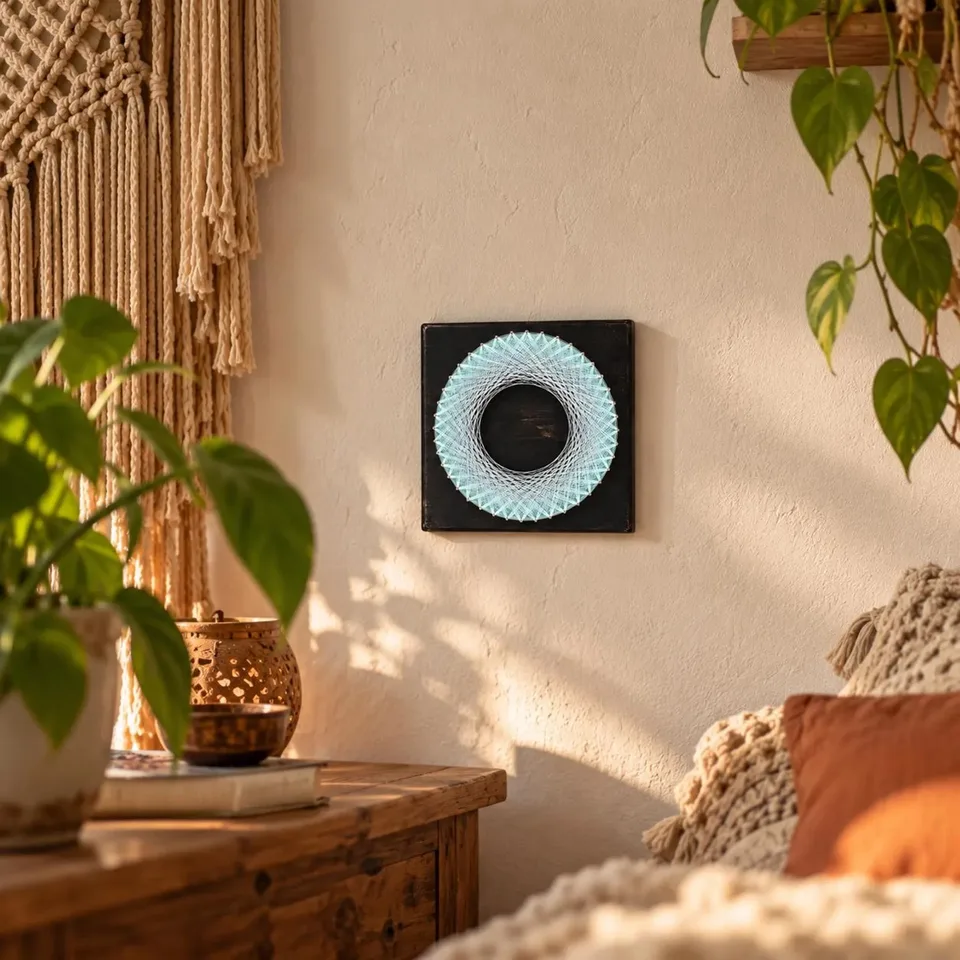 Event Horizon String Art – UV Reactive Geometric Wall Art (Refurbished Wood) — 3/7